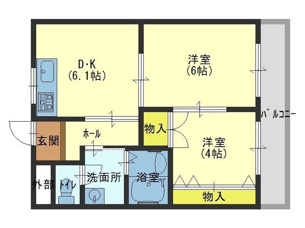 ロイヤルサハホリの物件間取画像